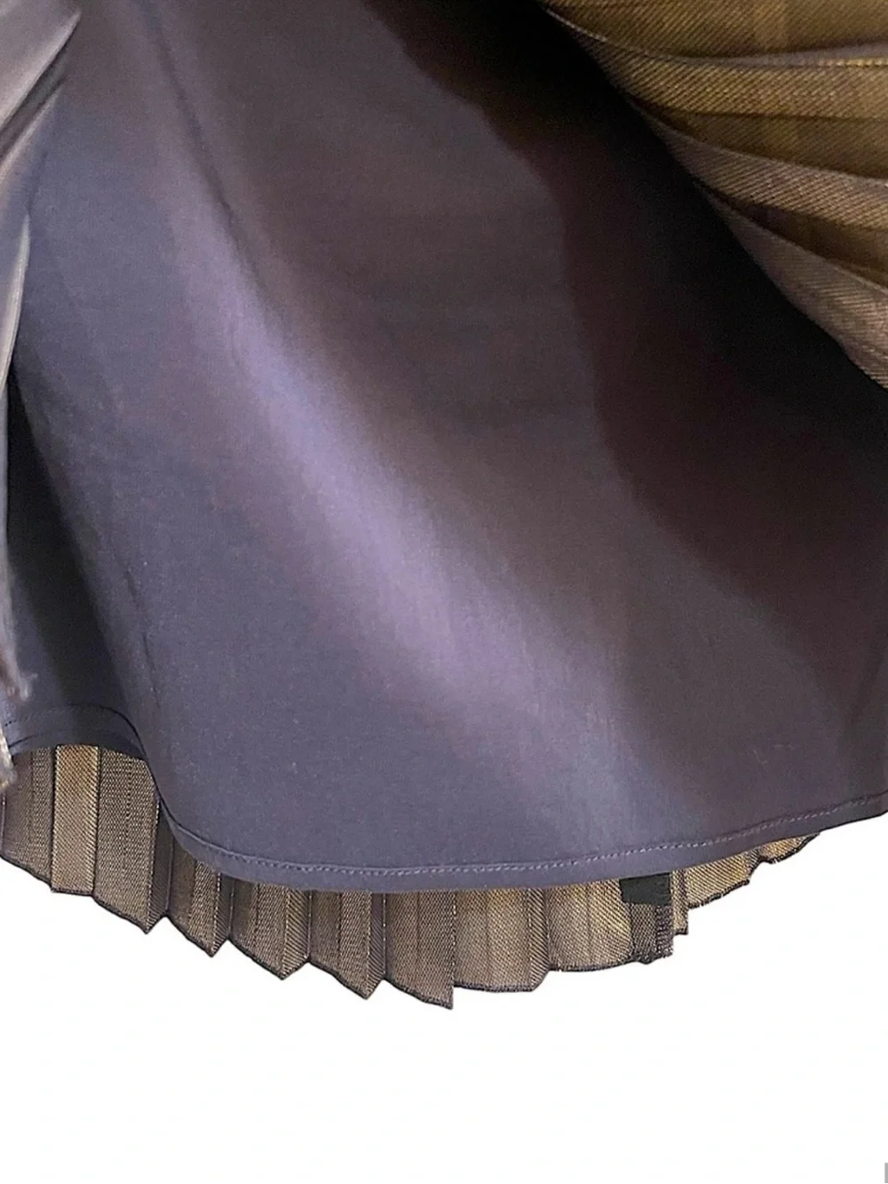 Tory Burch Audra Metallic Knife Pleat Silk Blend Skirt Gold Bronze Size 14
